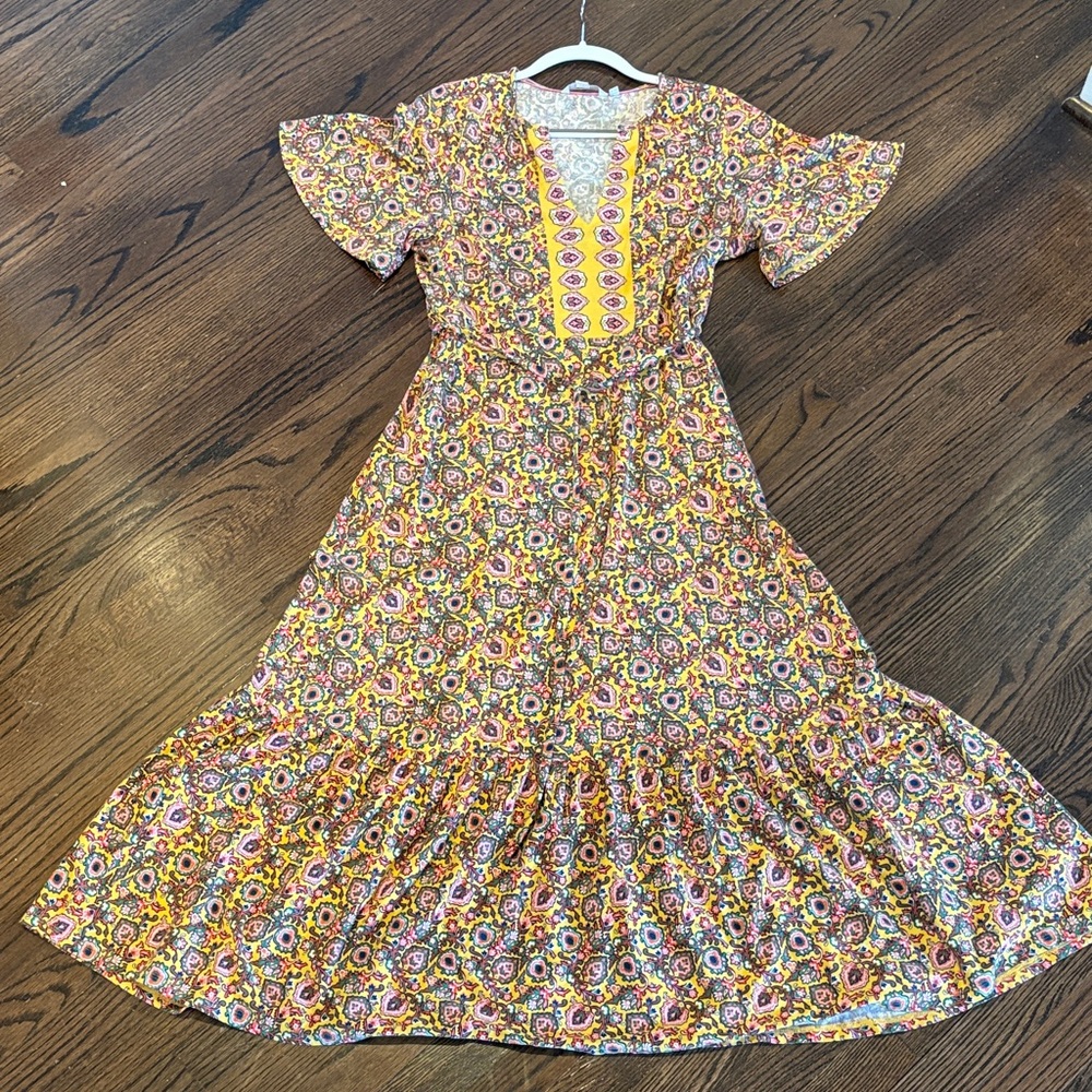 Boden Floral Multicolor Midi Dress